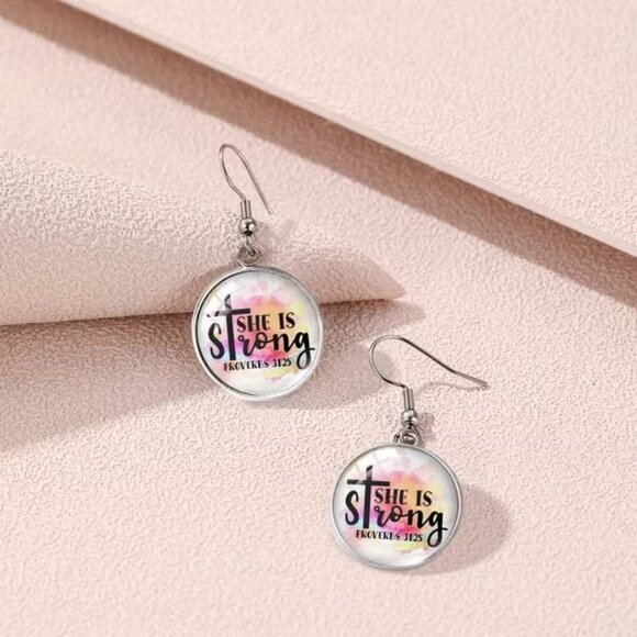 She Is Strong Earrings - Picture 2 of 4